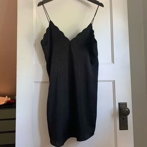 Strappy black slip dress